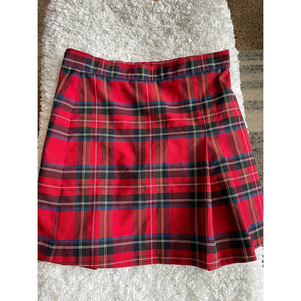 School Apparel girls sz. 7H classic red plaid uniform skirt